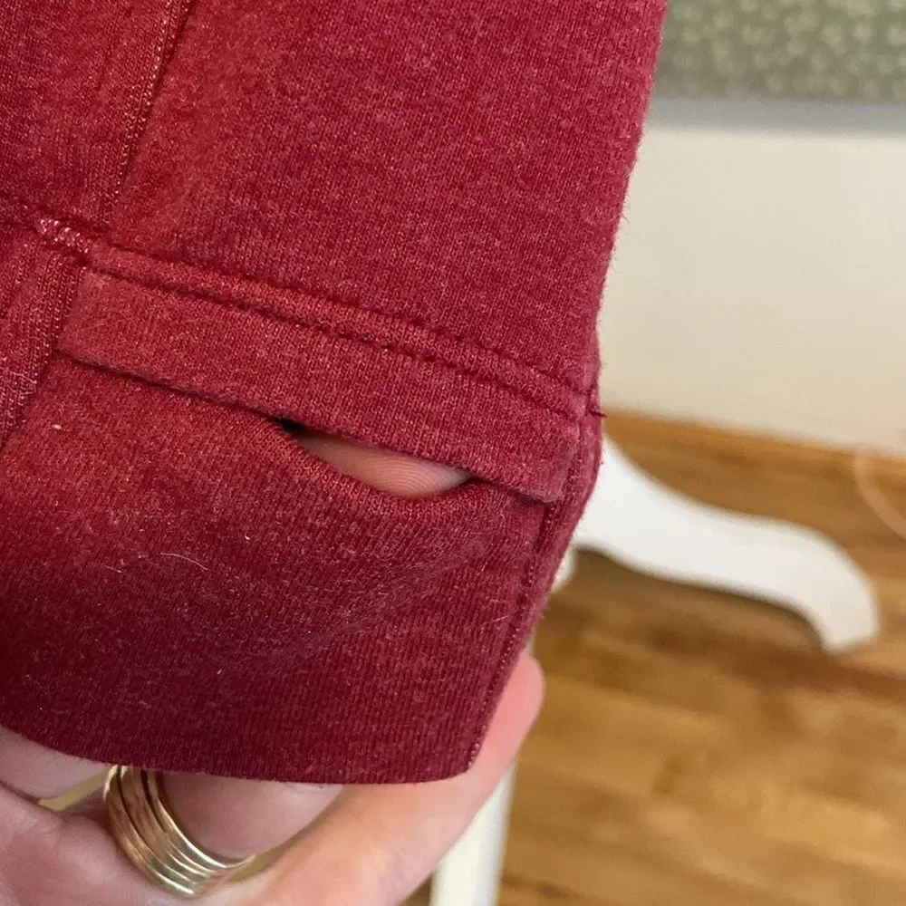 Lululemon Maroon Long Sleeve Full Zip Hooded Jacket Size 6